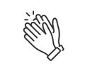 Clapping hand icon. Applause clap. Symbol in outline style. Vector