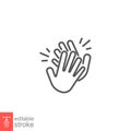 Clapping hand icon. Clap your hands. Hand clap for applause gesture logo