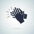 Clapping hand icon, illustration vector sign symbol.Hand clap vector illustration. Royalty Free Stock Photo