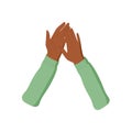 Clapping Hands Gesture Teamwork Flat Royalty Free Stock Photo