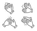 Clapping hands icon. Applause clap. Symbol in outline style. Vector