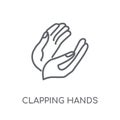 Clapping Hands linear icon. Modern outline Clapping Hands logo c