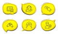 Clapping hands, Person idea and Rotation gesture icons set. Champagne glasses sign. Clap, Lamp energy, Undo. Vector