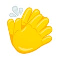 Clapping Hands Sign Emoji Icon Illustration. Applause Vector Symbol Emoticon Design Clip Art Sign Comic Style.