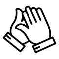 Clapping icon outline vector. People hand clap