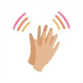 Clapping your hands. Applause gesture in flat style. Greetings and approval