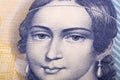 Clara Schumann a closeup portrait from old German money Royalty Free Stock Photo