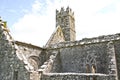 Ruins of Claregalway Friary with bell tower, west of Ireland Royalty Free Stock Photo