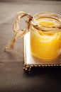 Clarified butter in jar Royalty Free Stock Photo