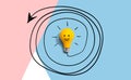 Clarifying complex ideas theme with light bulb