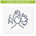 Clarifying face mask line icon Royalty Free Stock Photo