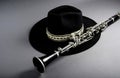 Clarinet and Black Jazz Hat Royalty Free Stock Photo