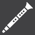 Clarinet glyph icon, music and instrument