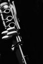 Black and white of clarinet keys Royalty Free Stock Photo