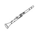 Clarinet line art drawing on white. vector illustration Royalty Free Stock Photo