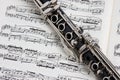 Clarinet on music Royalty Free Stock Photo