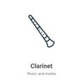 Clarinet outline vector icon. Thin line black clarinet icon, flat vector simple element illustration from editable music concept