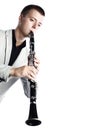 Clarinet player classical musician playing Royalty Free Stock Photo