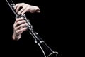 Clarinet player hands Woodwind music instruments Royalty Free Stock Photo