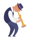 Clarinet player vector colorful illustration Royalty Free Stock Photo