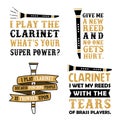 Clarinet Quotes Saying, 100 vector best for print design like t-shirt, mug, frame and other