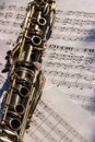 Clarinet with sheet music Royalty Free Stock Photo