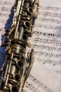 Clarinet with sheet music Royalty Free Stock Photo