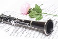 Clarinet with sheet music Royalty Free Stock Photo