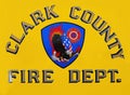 Clark County Fire Department Emblem on a firetruck in Las Vegas Royalty Free Stock Photo