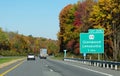 Clark Summit, Pennsylvania, U.S - October 15, 2022 - The traffic on Interstate 81 and the exit into Route 374 to Glenwood and