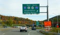 Clark Summit, Pennsylvania, U.S - October 20, 2020 - Traffic into Interstate 81, 476, PA Turnpike and Route 6 surrounded by