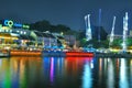 Clarke Quay Night at Singapore Royalty Free Stock Photo