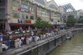 Clarke Quay at Singapore river Royalty Free Stock Photo