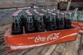 Clarkesville, Georgia/USA-09/12/20 Vintage Coca-Cola bottles Royalty Free Stock Photo