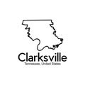Clarksville Tennessee United States City Map Simple Logo logos, logotype element for template.
