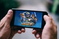 COLOGNE, GERMANY - MARCH 02, 2018: Closeup of Screen of CLASH ROYALE GAME Royalty Free Stock Photo