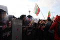 Clashes between the gendarmerie and protesters during an anti-government protest in front of the parliament building in Sofia, Bul