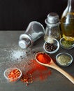 Clashing Spices From Spoon Royalty Free Stock Photo