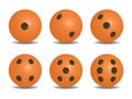 3d Orange Color circular Dice