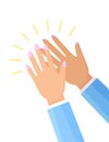 Clapping Hands of Woman Poster Vector Illustration