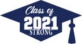 Class of 2021 STRONG inside Blue Cap Royalty Free Stock Photo