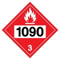 Class 3 Acetone UN1090 Symbol Sign, Vector Illustration, Isolate On White Background, Label .EPS10