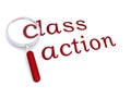 Class action with magnifiying glass