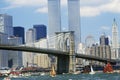 The class B tall ships sailing from Wall Street, Manhattan to the Brooklyn Bridge, New York