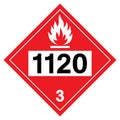 Class 3 Butanols UN1120 Symbol Sign, Vector Illustration, Isolate On White Background, Label .EPS10