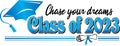 Class of 2023 Chase your dreams Banner Blue Royalty Free Stock Photo