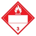 Class 3 Combustible Symbol Sign, Vector Illustration, Isolate On White Background Label. EPS10