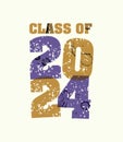 Class of 2024 Concept Stamped Word Art Illustration