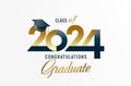 Class of 2024, Congratulation Graduate typography logo design Royalty Free Stock Photo