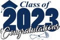 Class of 2023 Congratulations blue and black